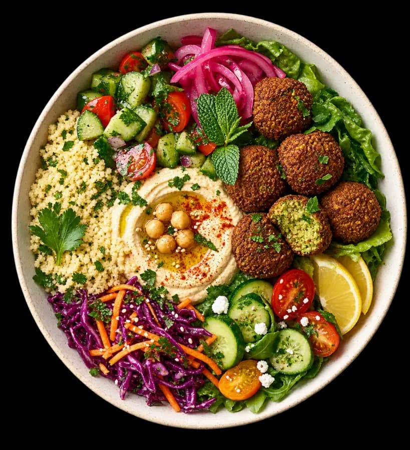 Bowl fusión de falafel
